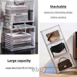 X-Large Acrylic Display Case Set Stackable Storage for Collectibles (5 Pack)