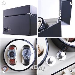 XTELARY 4+6 Automatic Rotation Wood Watch Winder Storage Display Case Box