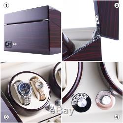 XTELARY Luxury 4+6 Automatic Rotation Watch Winder Storage Display Case Box New