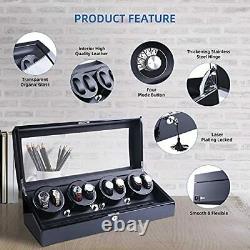 XTELARY Luxury 4 Motor Automatic Watch Winder Display Box Case Storage R4891B