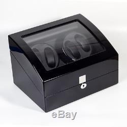 XTELARY Luxury Automatic Quad 2 Motor Watch Winder Display Box Case Storage 4+6