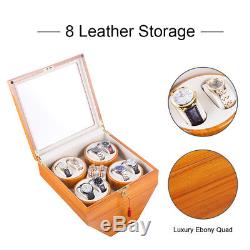 Xtelary 4+8 Leather Watch Winder Storage Display Case Box Automatic Rotation