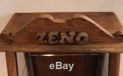 ZENO CHEWING GUM MFG Antique Primitive Oak Countertop Country Store Display Case